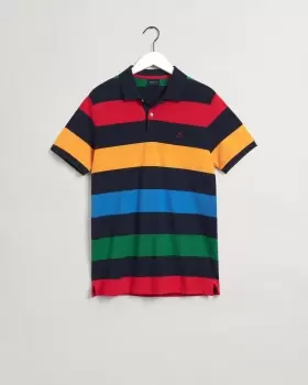 GANT Men Barstripe Pique Polo Shirt (XL) Multicolor