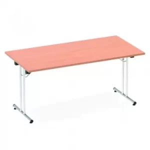 Sonix Rectangular Chrome Leg Folding Meeting Table 1600x800mm Beech