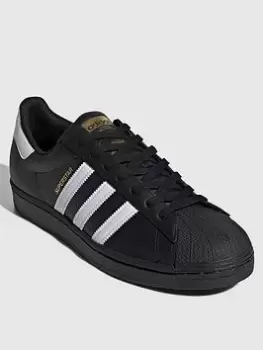 adidas Originals Superstar Trainers - Black/White, Size 12, Men