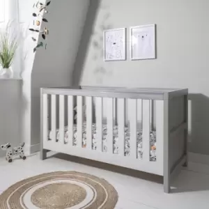 White and Grey Convertible 3 in 1 Cot Bed - Modena - Tutti Bambini