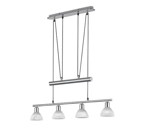 Levisto Modern 4 Light Bar Pendant Ceiling Light Nickel Matt 3000K