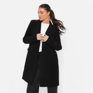 I Saw It First Faux Wool Lined Formal Coat - Black