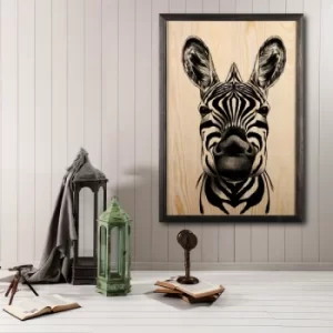 Zebra Multicolor Decorative Framed Wooden Painting