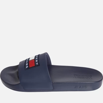 Tommy Jeans Mens Corduroy Patch Pool Slide Sandals - Twilight Navy - UK 10.5