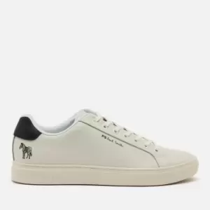 Paul Smith Mens Rex Zebra Leather Low Top Trainers - White - UK 10