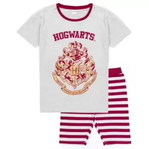 Harry Potter Womens/Ladies Hogwarts Crest Short Pyjama Set (M) (Red)