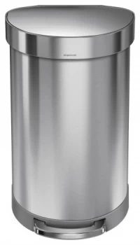 simplehuman 45 Litre Stainless Steel Semi Round Pedal Bin