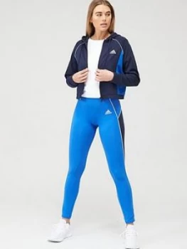 adidas Hood & Tight Tracksuit - Navy, Size 2XL, Women