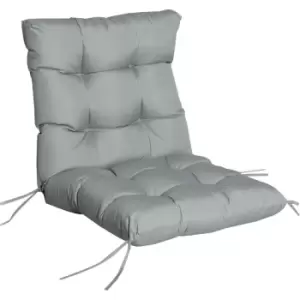 Garden Back Chair Cushion Patio Seat Cushion Pad Outdoor & Indoor Use - Light Grey - Outsunny