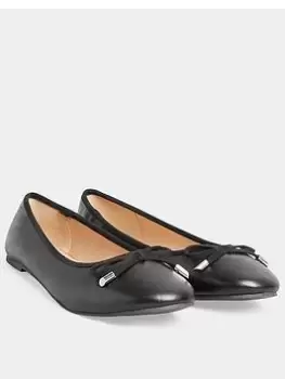 Long Tall Sally Ballerina Pumps - Black, Size 10, Women