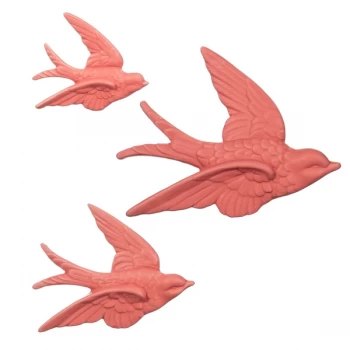 Sass & Belle Swallow Wall Decorations Dusky Pink - Set of 3