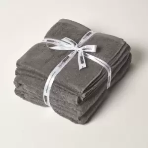 HOMESCAPES Slate Grey 100% Combed Egyptian Cotton Towel Bale Set 500 GSM - Slate