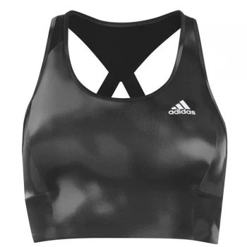 adidas Designed To Move Printed Bra Top - Black, Size L, Women