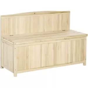 Wood Storage Bench for Patio Furniture, Outdoor Garden Seating Tools - Outsunny