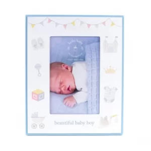 Hello Baby MDF Bunting Frame 4" x 6" Baby Boy