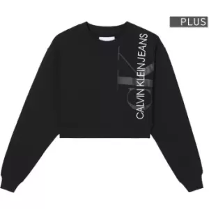 Calvin Klein Jeans Vertical Monogram Sweatshirt Plus Size - Black