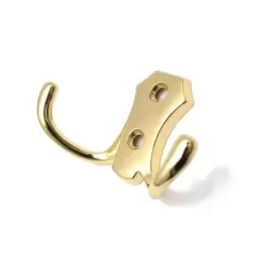 GTV Small Double Coat Hanger Hook Door Wall Bath BK24 Model - Colour Gold, Pack