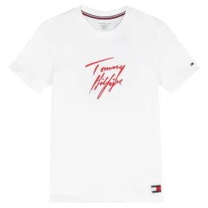 Tommy Hilfiger Boys' Hilfiger Logo T-Shirt - White - 10 Years