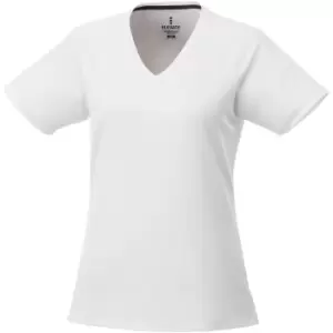 Elevate Womens/Ladies Amery Short Sleeve Cool Fit V-Neck T Shirt (XS) (White)