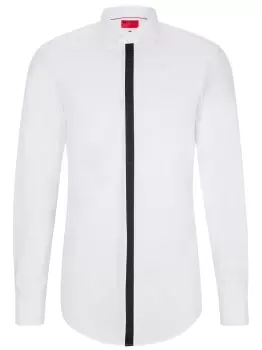 HUGO Contrasting-trim Detail Shirt Open White