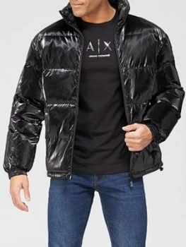 Armani Exchange Shiny Padded Jacket Black Size L Men