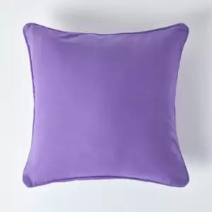 Cotton Plain Purple Cushion Cover, 30 x 30cm - Purple - Homescapes