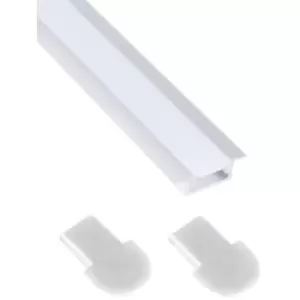 Moderix - Profile Recessed 2M for LED Light Strip with Opal Cover - Colour Aluminium - Pack of 10