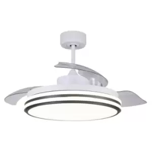 Cristal Record Louis DC LED Ceiling Fan 35W 3CCT White Foldable blades