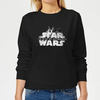 Star Wars The Rise Of Skywalker Rey + Kylo Battle Womens Sweatshirt - Black - S