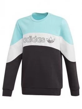 Boys, adidas Originals BX 2.0 Crew Top - Blue, Size 9-10 Years