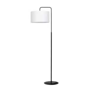 Trapo Black Floor Lamp with Shade with White Fabric Shades, 1x E27