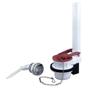 Fluidmaster Black red white Chrome effect Plastic Toilet cistern flapper valve complete with round push button kit