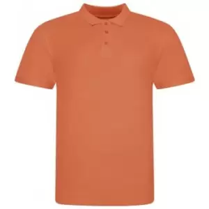 Awdis Mens Piqu Cotton Short-Sleeved Polo Shirt (XL) (Mango Orange)