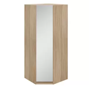 Hampton Corner Mirrored Wardrobe Brown