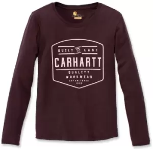 Carhartt Lockhart Ladies Long Sleeve Shirt, red, Size L for Women, red, Size L for Women