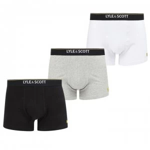 Lyle and Scott Fergus 3 Pack Trunks - Blk/Wht/Gry