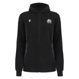 Macron Scotland Rugby Zip Hoodie 2023 2024 Adults - Black