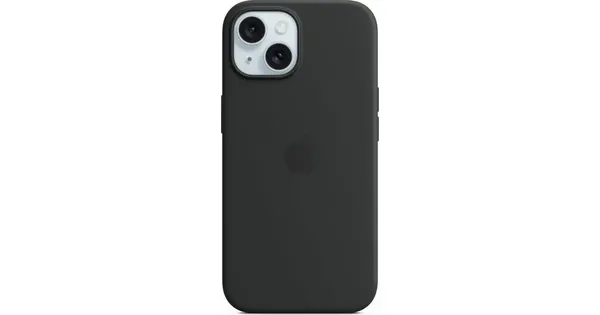 Apple - Back cover for mobile phone - MagSafe compatibility - silicone - Black - for iPhone 15 MXPD3ZM/A