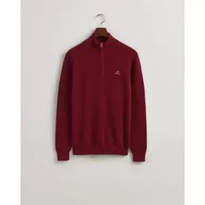 Gant Cotton Pique Half Zip Fleece - Red