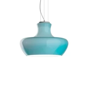 Aladino 1 Light Small Dome Ceiling Pendant Blue, E27