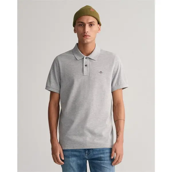 Gant Shield Piqu Polo Shirt - Grey 2XL