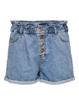 ONLY Onlcuba Life Paperbag Denim Shorts Women Blue