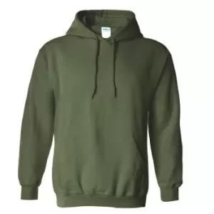 Gildan Heavy Blend Adult Unisex Hooded Sweatshirt / Hoodie (L) (Military Green)