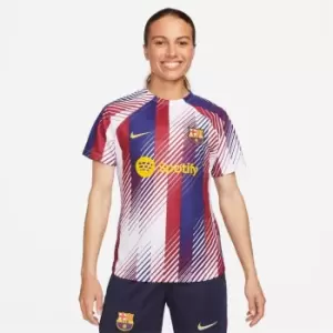 Nike Barcelona Pre Match Home Shirt 2023 2024 Womens - White