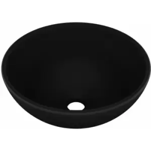 Luxury Bathroom Basin Round Matt Black 32.5x14cm Ceramic Vidaxl Black