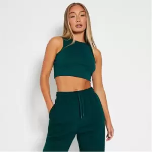 I Saw It First Rib Racer Neck Crop Top - Green