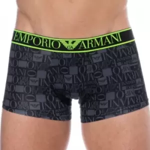 Emporio Armani Microfiber Boxer Briefs - All Over Logo - Black L