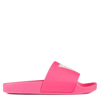 Guess Womens Triangle Logo Sliders - Pink