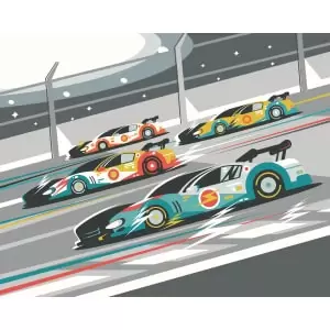 Origin Murals Sports Cars Grey Wall Mural - 3.5 x 2.8m