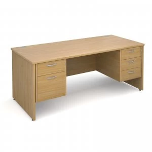 Maestro 25 PL Straight Desk With 2 and 3 Drawer Pedestals 1800mm - OAK